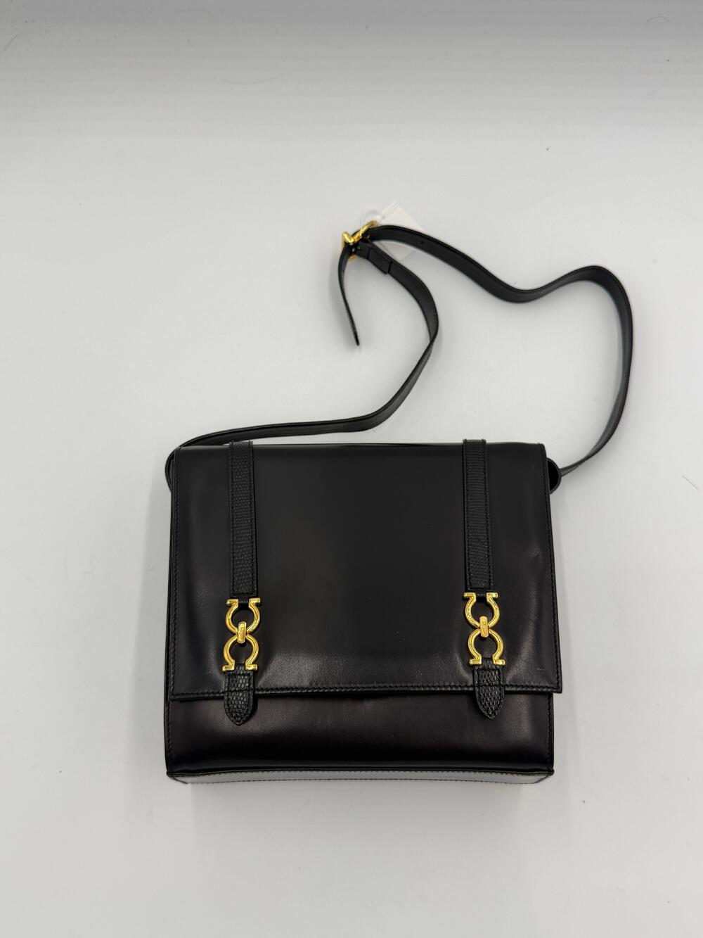 Ferragamo Gancini Lizard Embossed Shoulder